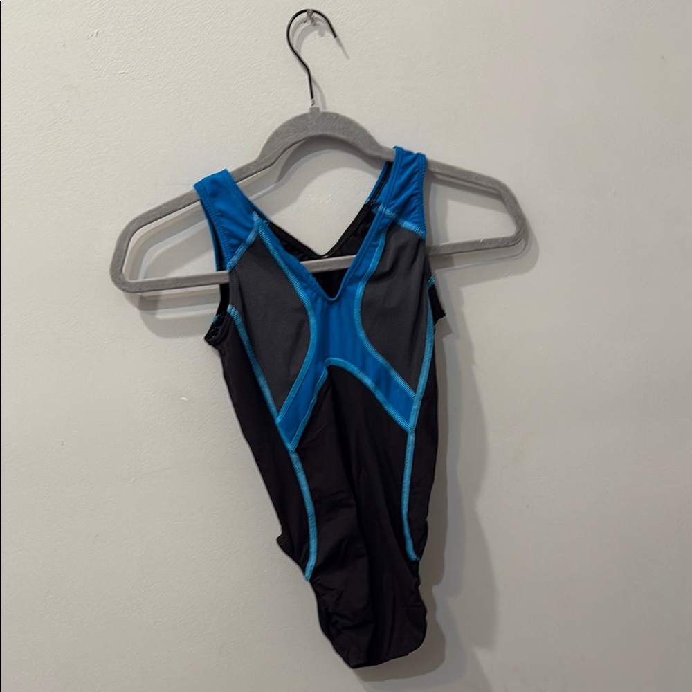 GK Black & Blue Racer-Back Gymnastics Leotard - Picture 3 of 4
